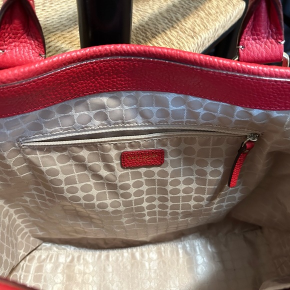 Kate Spade pebbled red leather tote bag. - Picture 7 of 7